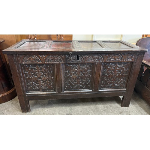 117 - A Charles II carved oak coffer