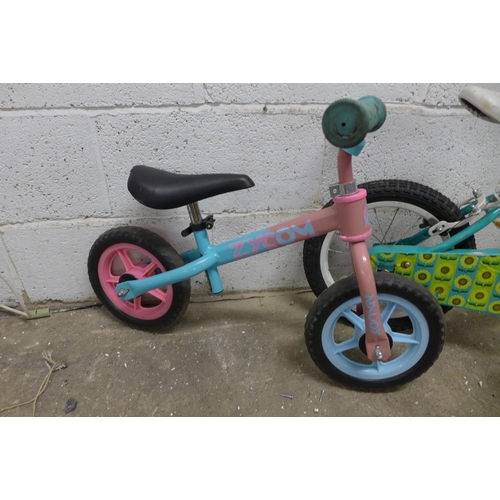 2122 - An Apollo Petal kids bike and a Zycom balance bike