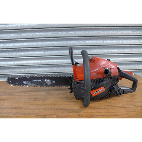 2173 - A Mountfield MC3720 petrol chainsaw and a 240v Halfords car polisher