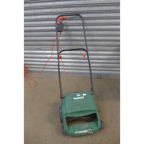 2184 - A Qualcast lawn raker 35 240v electric lawn rake