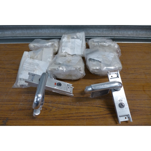 2222 - 8 pairs of polished aluminium door handles