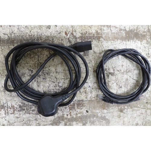 2252 - A box of approximately 200 power cables in an assortment of sizes and connections