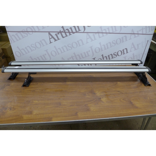 2266 - A pair of Amos roof bars with fittings, complete, to fit B Class 245 Mercedes Benz