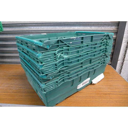 2269 - Twelve 30cm x 40cm collapsible plastic storage crates and five 60xm x 40cm plastic storage crates