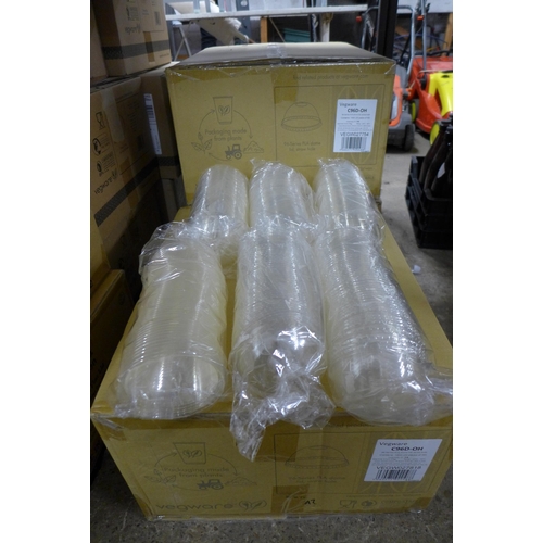 2283 - Approx. 4000 Vegware 96 series plastic dome lids with straw holes