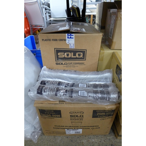 2285 - Approx. 5000 Dart Solo Ultra clear soufflé containers (2oz/59ml) and approx. 1000 Solo plastic food ... 