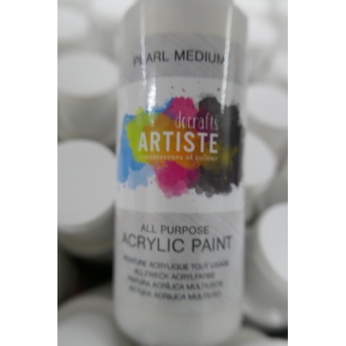 2315 - A box of approximately 80 bottles of Do Craft Artiste pearl medium acrylic paints