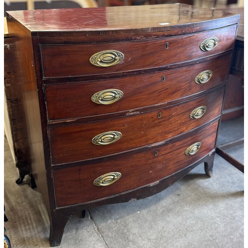166 - A George III mahogany bow front chest of drawers