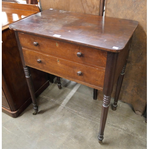 218 - A George IV mahogany two drawer side table
