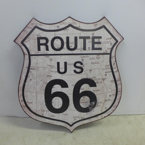 2078 - A Route 66 tin plate shield sign