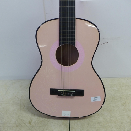 2090 - A pink Play-On children's acoustic guitar