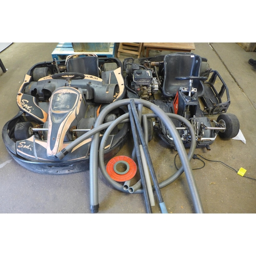 2156 - Two petrol Go-Karts including a SodiKart - sold as found, one seen running however both will require... 