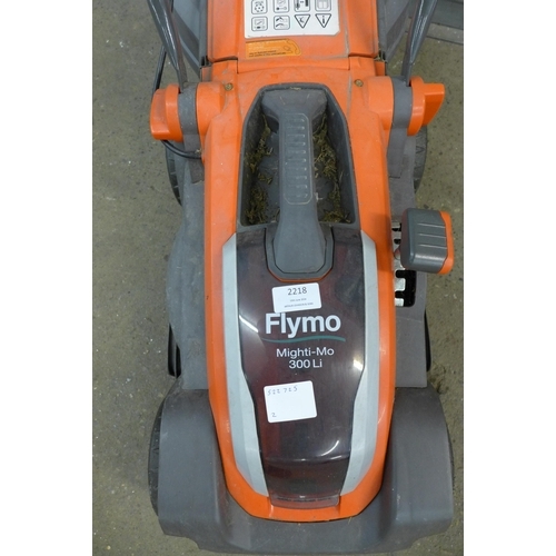 2218 - Flymo Mighty-Mo 300 Li cordless electric lawn mower with collection box - no battery or charger