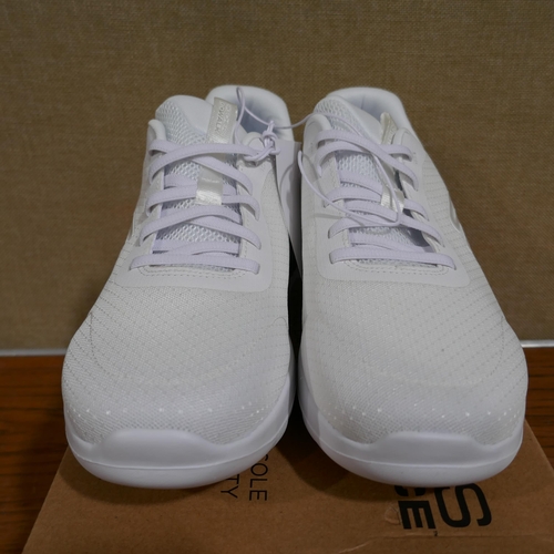 3156 - Pair of ladies Go Walk Joy white Sketcher trainers (size 8). *This lot is subject to VAT