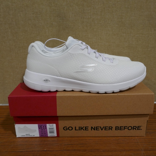 3157 - Pair of ladies Go Walk Joy white Sketcher trainers (size 8). *This lot is subject to VAT