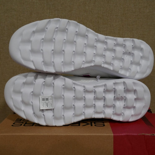 3157 - Pair of ladies Go Walk Joy white Sketcher trainers (size 8). *This lot is subject to VAT