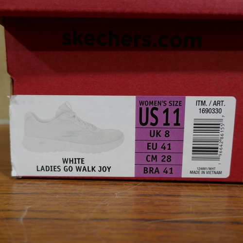 3158 - Pair of ladies Go Walk Joy white Sketcher trainers (size 8). *This lot is subject to VAT