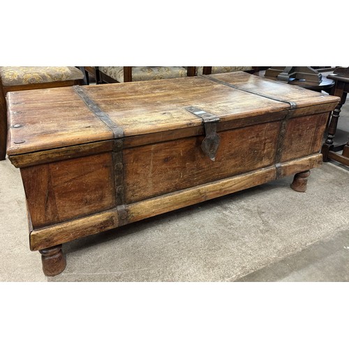 204 - A hardwood and iron bound blanket box