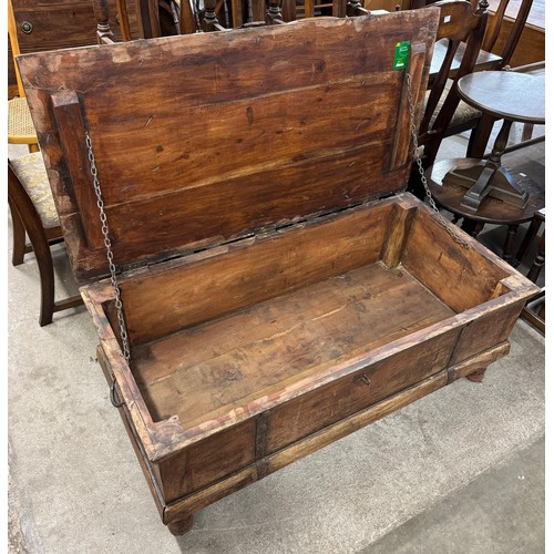 204 - A hardwood and iron bound blanket box