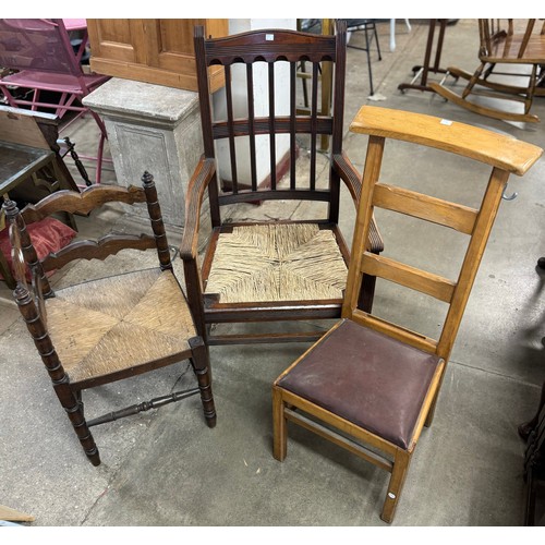 253 - Three assorted Edward VII chairs