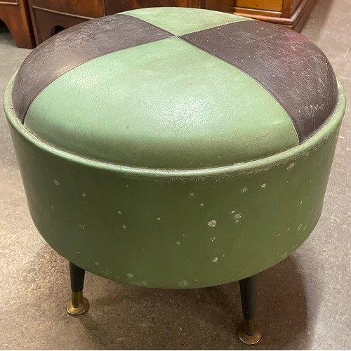 85 - A Sherbourne green leather pouffe