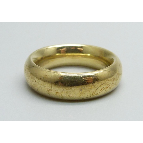 1003 - A 9ct gold wedding ring, 3g, P