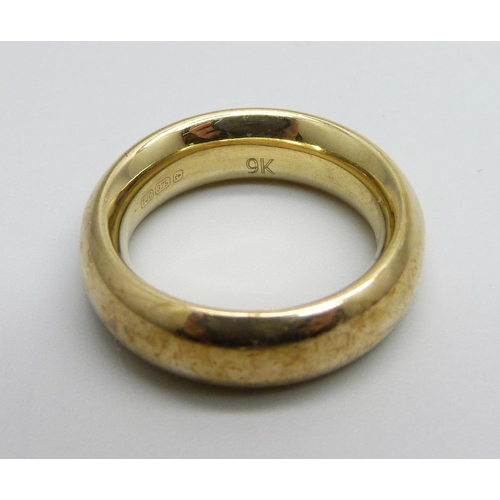 1003 - A 9ct gold wedding ring, 3g, P