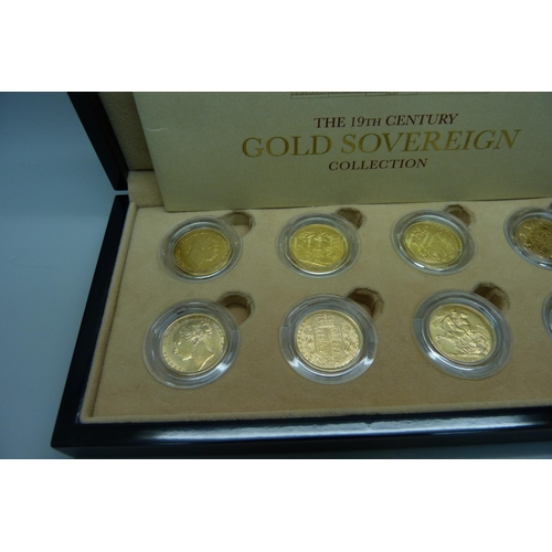 1018 - A Royal Mint, The 19th Century Gold Sovereign Collection, eight coins, 1820, 1822, 1826, 1832, 1880,... 