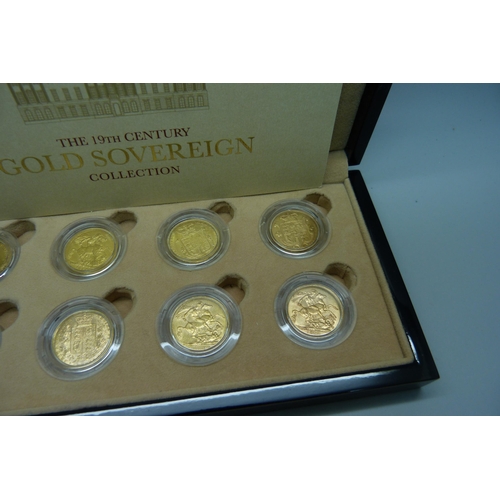 1018 - A Royal Mint, The 19th Century Gold Sovereign Collection, eight coins, 1820, 1822, 1826, 1832, 1880,... 