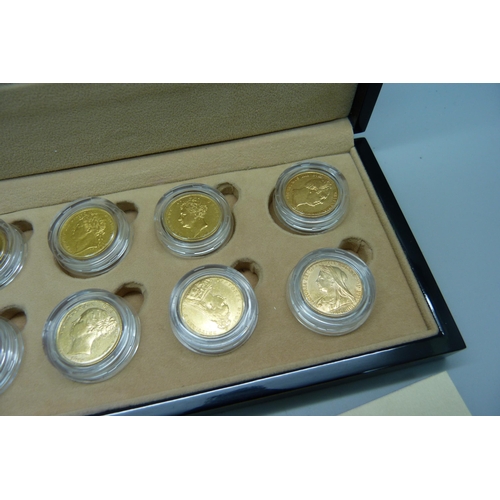 1018 - A Royal Mint, The 19th Century Gold Sovereign Collection, eight coins, 1820, 1822, 1826, 1832, 1880,... 