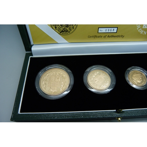 1020 - A Royal Mint The 2002 UK Gold Proof Four-Coin Sovereign Collection, No. 0968