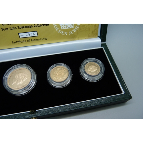 1020 - A Royal Mint The 2002 UK Gold Proof Four-Coin Sovereign Collection, No. 0968