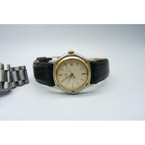 1045 - Two gentleman's wristwatches, Seiko automatic and an Ebel quartz