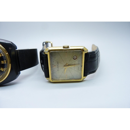 1047 - Two gentleman's wristwatches, Camy Montego Super Automatic with day/date and a Cristal Watch with da... 