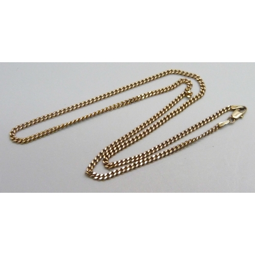 1056 - A 9ct gold chain, 9.6g, 42cm