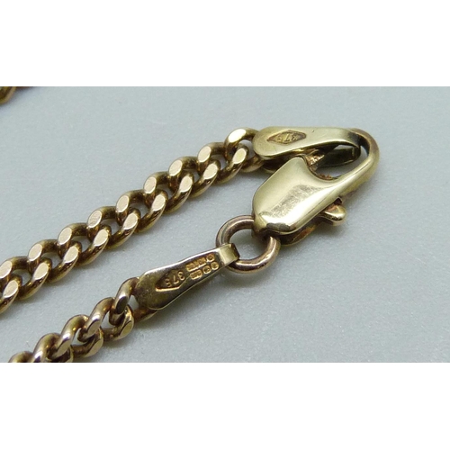 1056 - A 9ct gold chain, 9.6g, 42cm