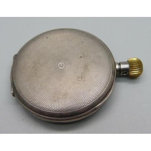 1080 - A 0.925 silver full-hunter pocket watch, lacking loop