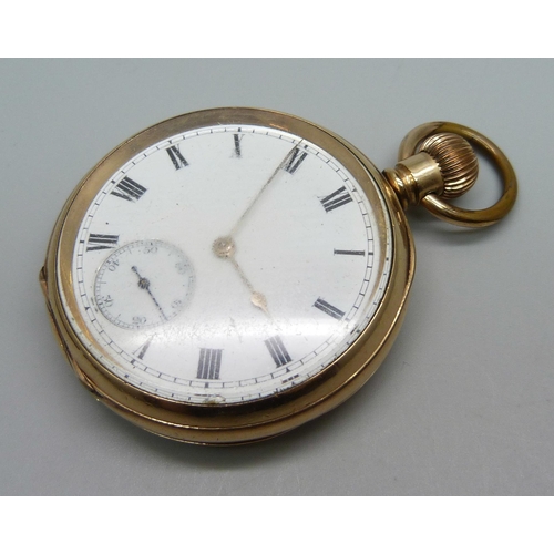 1081 - A plated pocket watch, Waltham Traveler