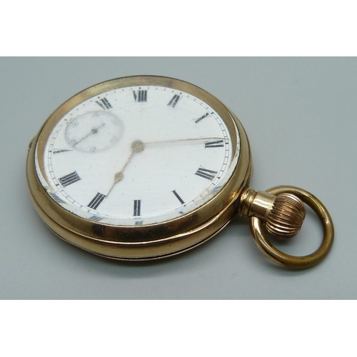 1081 - A plated pocket watch, Waltham Traveler