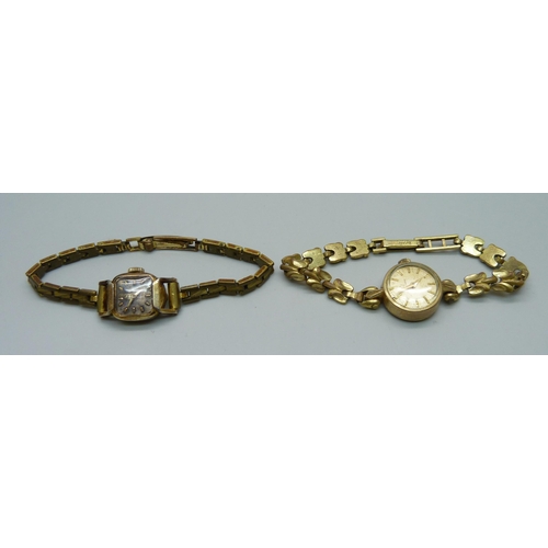 1091 - Two lady's vintage wristwatches, Omega and an Eterna-matic