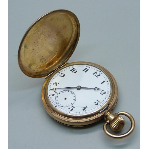 1112 - A rolled gold hunter pocket watch