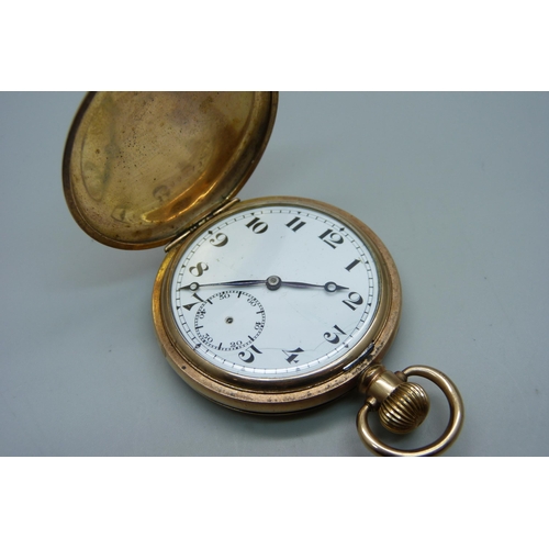 1112 - A rolled gold hunter pocket watch