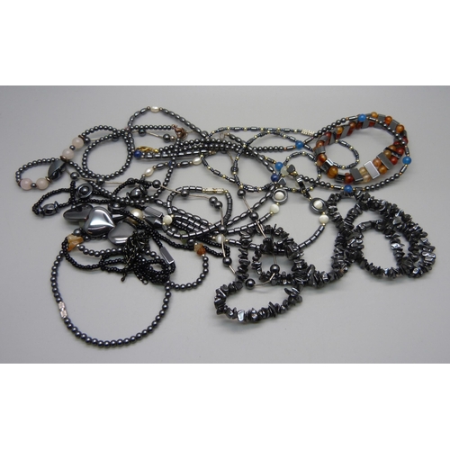 1156 - A collection of hermatite jewellery