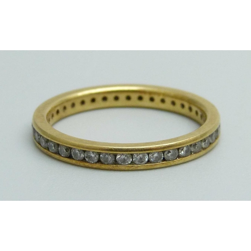 1160 - An 18ct gold and diamond eternity ring, 2.5g, L