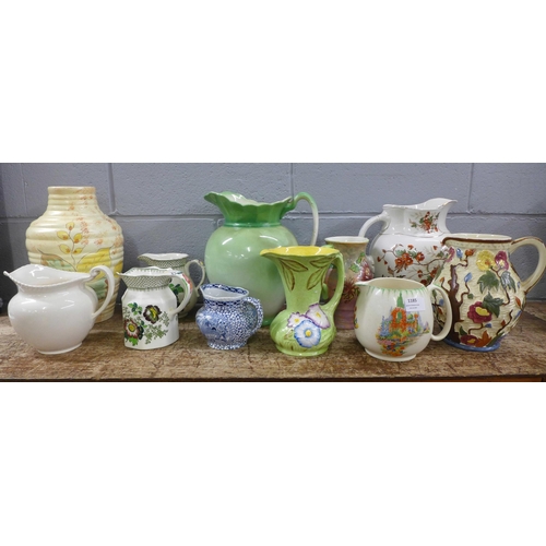 1185 - A collection of assorted ceramic jugs including HJ Wood, James Kent, etc. **PLEASE NOTE THIS LOT IS ... 