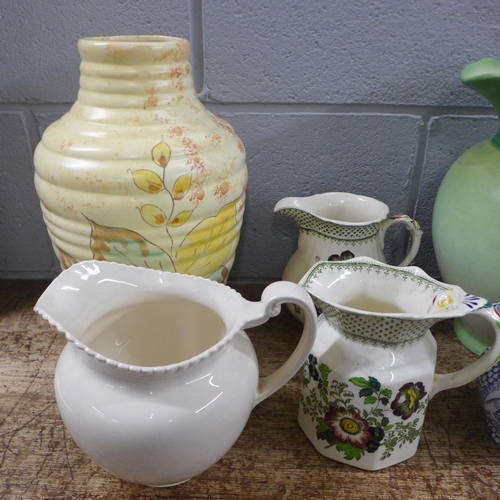 1185 - A collection of assorted ceramic jugs including HJ Wood, James Kent, etc. **PLEASE NOTE THIS LOT IS ... 