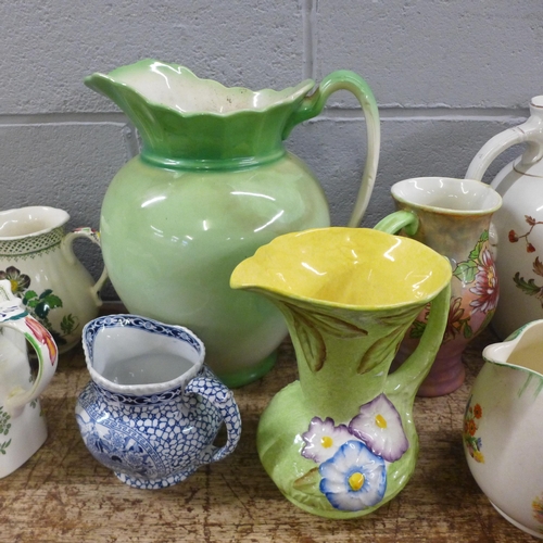 1185 - A collection of assorted ceramic jugs including HJ Wood, James Kent, etc. **PLEASE NOTE THIS LOT IS ... 