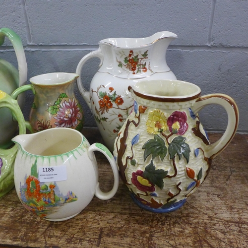 1185 - A collection of assorted ceramic jugs including HJ Wood, James Kent, etc. **PLEASE NOTE THIS LOT IS ... 