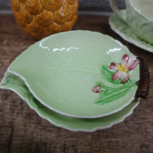 1187 - A collection of Carlton Ware cabbage leaf china and a Sylvac pineapple pot **PLEASE NOTE THIS LOT IS... 