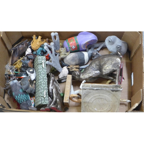 1188 - Two boxes of household items, animal figures, boxes, objects, etc. **PLEASE NOTE THIS LOT IS NOT ELI... 